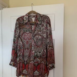 Chicos elegant elongated silky top